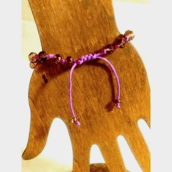 CHRYSTAL AMETHYST COLOR BEAD BRACELET - Picture 3 of 3